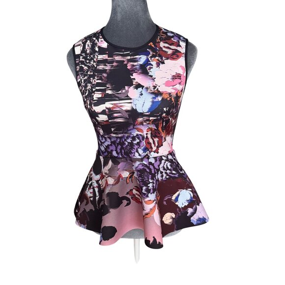 Clover Canyon Graphic Floral Peplum Top S - Picture 1 of 6